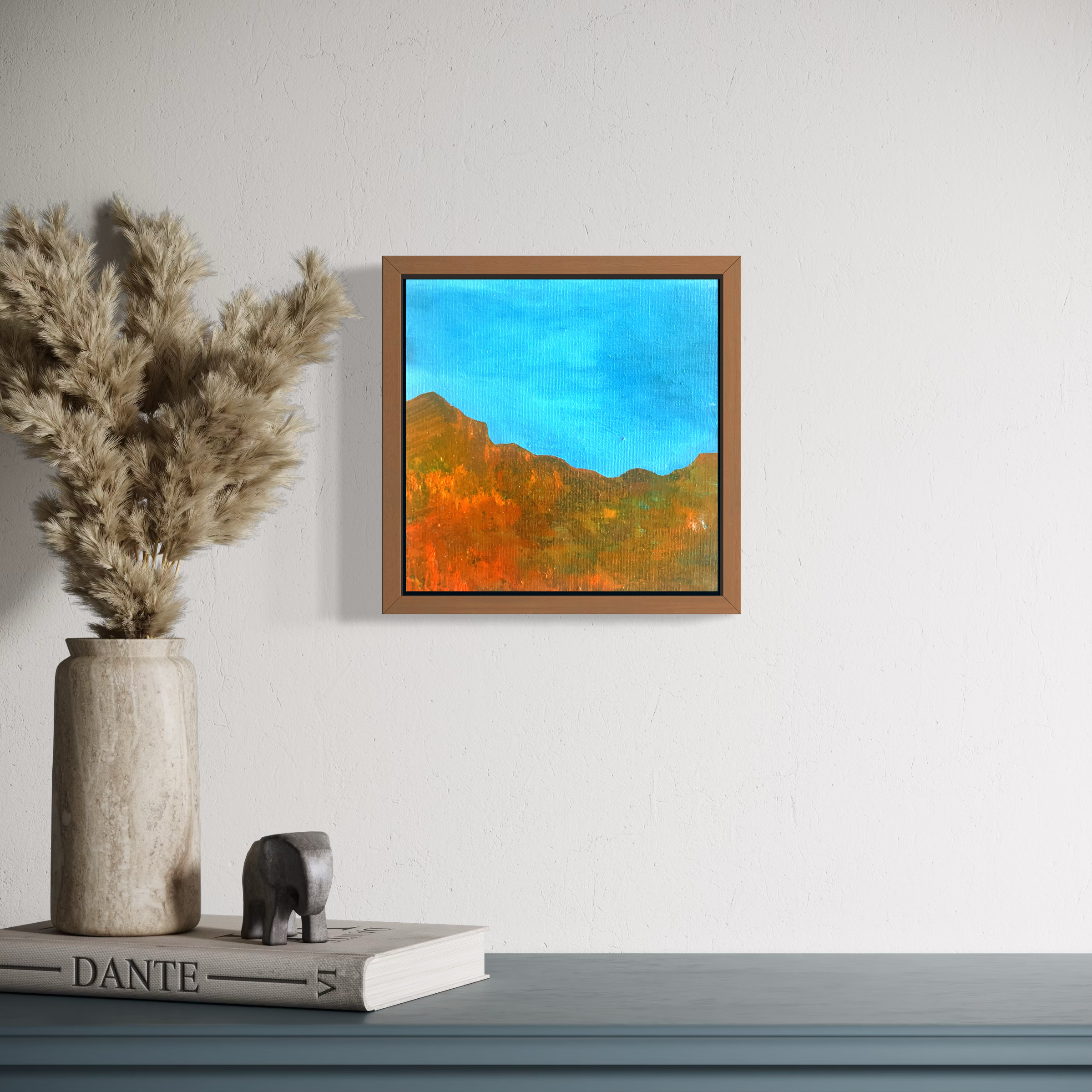 Blue sky, orange cliffs